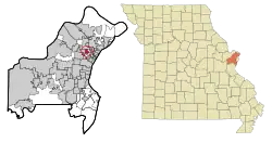 Location of Bel-Ridge, Missouri