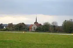 This photo of St Laurence and All Saints' Church at Eastwood was taken from Southend Flying Club.