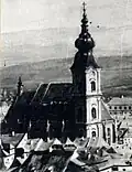 Church with Baroque tower (replaced by 1862)