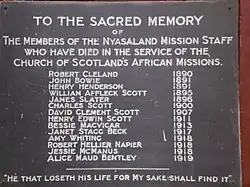 Plaque on clock tower