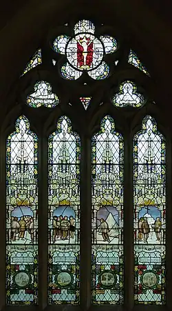Dedicated in 1915, the Scott Window in St Peter's Church, Binton, is a memorial to the members of Scott's polar party.