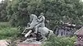 Statue of horse rider at the west south corner of Tundikhel.