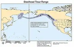 Map of native range of anadromous form-steelhead