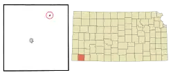 Location within Stevens County and Kansas