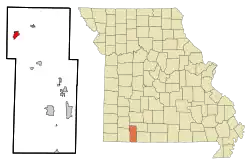 Location of Crane, Missouri