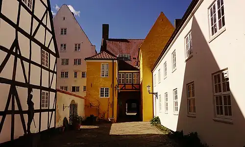 The courtyard, looking towards the street