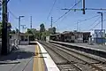 Northbound view from Strathmore station platform 2 facing towards platform 1