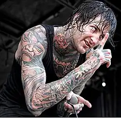 Lucker performing with Suicide Silence in 2011
