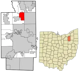 Location in Summit County and the state of Ohio.