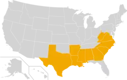 Location of teams in