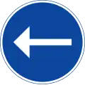 Direction to be followed (turn left)