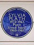Blue plaque for Sylvia Plath