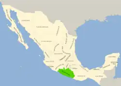 Symphyotrichum hintonii native distribution map: Mexico — Guerrero.
