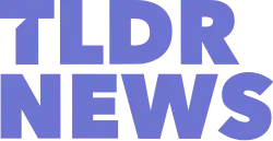 Logo of TLDR News, composed of a bold, sans-serif, blue text with the name of the channel. The letter T in "TLDR" has a triangular chunk taken out of it.