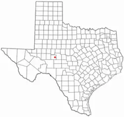 Location of Mertzon, Texas