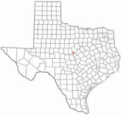 Location of Mullin, Texas
