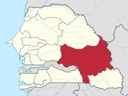 Location of Tambacounda in Senegal