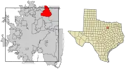 Location of Southlake in Tarrant County, Texas