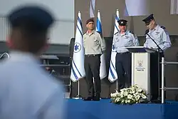 Aluf Tomer Bar (right) takes command of the IAF at Tel Nof in April 2022