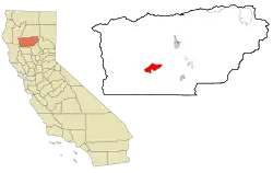Location in Tehama County and the state of California