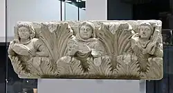 Greco-Buddhist Airtam Frieze showing musicians, in the style of Gandhara.