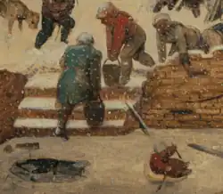 The scene on the frozen water