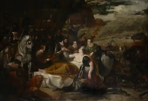 The Black Prince Thanking Lord James Audley for his Gallantry in the Battle of Poitiers (1842)