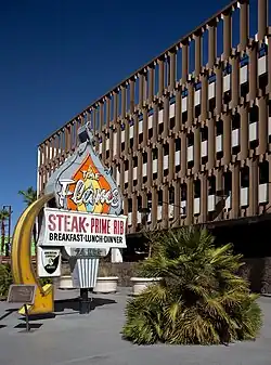 Sign for the Flame restaurant, seen outside of the Fremont Hotel and Casino in 2009