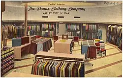 Interior of a store selling men's suits