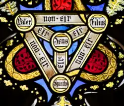 Image 22The Holy Trinity on the stained glass windows of the Church of Saint Peter and Saint Paul in Brockdish (from Trinity)