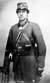 Unidentified man in a Confederate uniform.