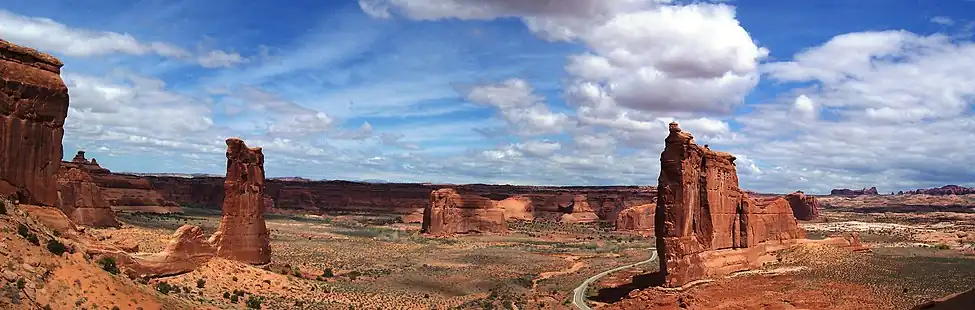 Sheep Rock (left) and Tower of Babel (right) from south