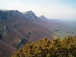 Slopes of Suva Planina in summer, of which Trem and Sokolov Kamen are visible here