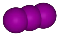 Spacefill model of triiodide