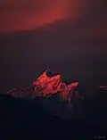 Sunset on Trishul Peak, photographed from Ranikhet, India