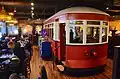 Vintage streetcar inside the Tacoma restaurant