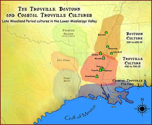Troyville culture and Baytown culture