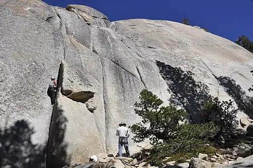 Climbing on the Guide Cracks