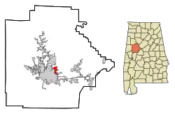 Location in Tuscaloosa County and the state of Alabama