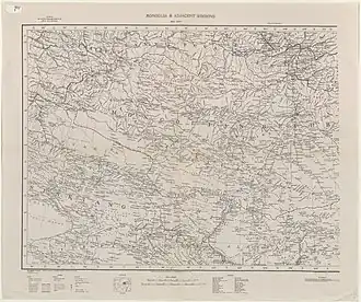 Map including part of the modern Subei Mongol Autonomous County area (1935)