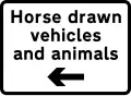 Plate used with "cattle grid" for indication of bypass for horse-drawn vehicles and animals