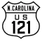 U.S. Highway 121 marker