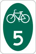 New York State Bicycle Route 5 marker