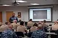 Rear Adm. Vic Guillory, commander of U.S. Naval Forces Southern Command and U.S. 4th Fleet leads DADT repeal training for Tier 2 command leadership at Naval Station Mayport, March 17, 2011