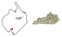 Location of Sturgis in Union County, Kentucky.