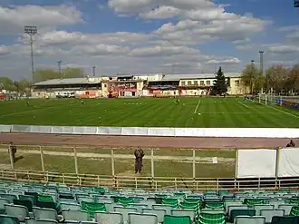 Administrative building at the site of the current Stand A, May 15, 2011