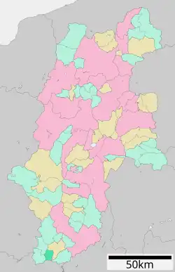 Location of Urugi in Nagano Prefecture