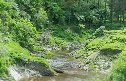 The Uturi Stream, which runs next to the township