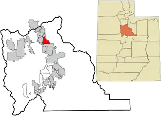 Location in Utah County and the state of Utah