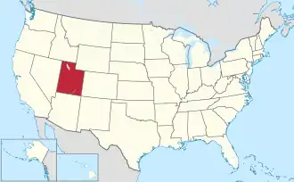 Location of Utah within the United States